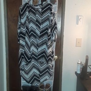 Black and white long cardigan